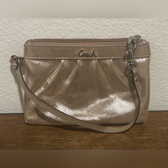 Coach Metallic Pink Wristlet - Picture 1 of 11